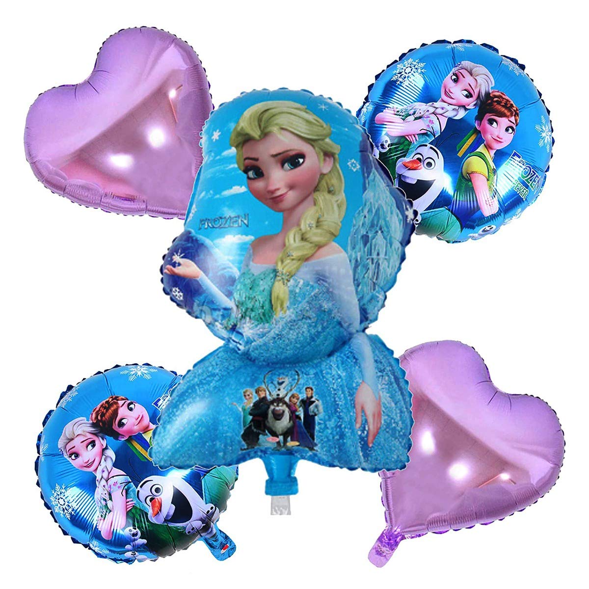 Arjoos | Disney Frozen Birthday Foil Balloon Bouquet - 5 Pieces