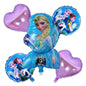 Arjoos | Disney Frozen Birthday Foil Balloon Bouquet - 5 Pieces