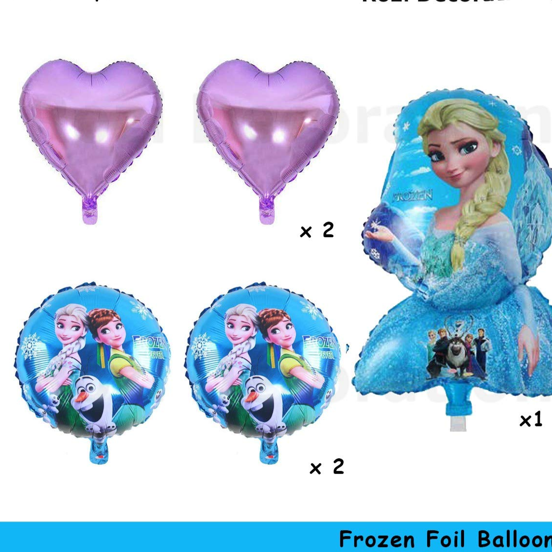 Arjoos | Disney Frozen Birthday Foil Balloon Bouquet - 5 Pieces