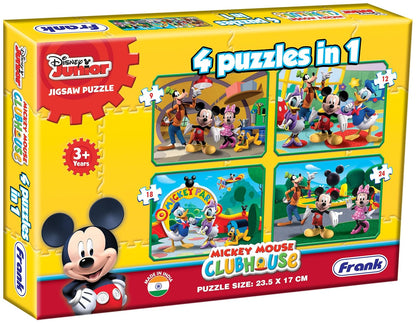 Arjoos |  Disney Mickey Mouse Clubhouse  |  A Set of 4 Jigsaw Puzzle for Kids  | Fun & Challenging Brain Booster Games | Ages (3+ Years)