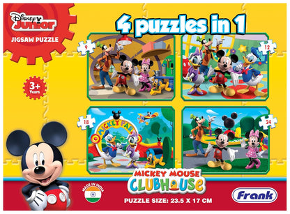 Arjoos |  Disney Mickey Mouse Clubhouse  |  A Set of 4 Jigsaw Puzzle for Kids  | Fun & Challenging Brain Booster Games | Ages (3+ Years)