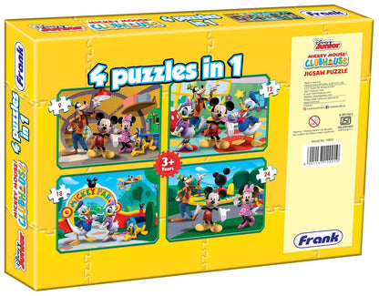 Arjoos |  Disney Mickey Mouse Clubhouse  |  A Set of 4 Jigsaw Puzzle for Kids  | Fun & Challenging Brain Booster Games | Ages (3+ Years)