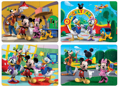 Arjoos |  Disney Mickey Mouse Clubhouse  |  A Set of 4 Jigsaw Puzzle for Kids  | Fun & Challenging Brain Booster Games | Ages (3+ Years)