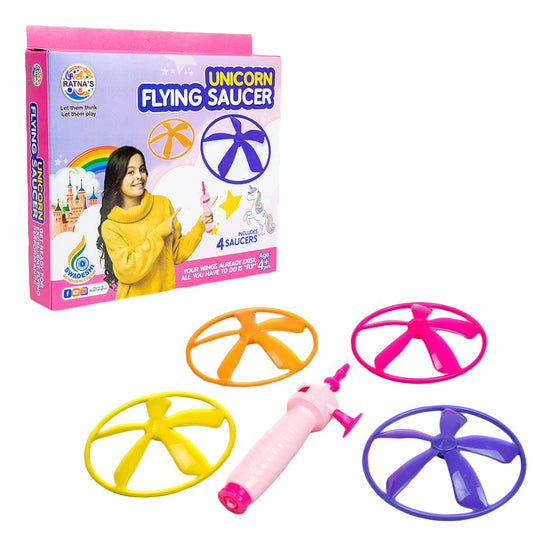 Arjoos | Flying Saucer Unicorn 3 in 1 | Indoor & Outdoor Toy Can Be Played as Space Rocket, Sliding Wall & Spinning TOP for Kids | Return Gifts for Kids - Pack of 1