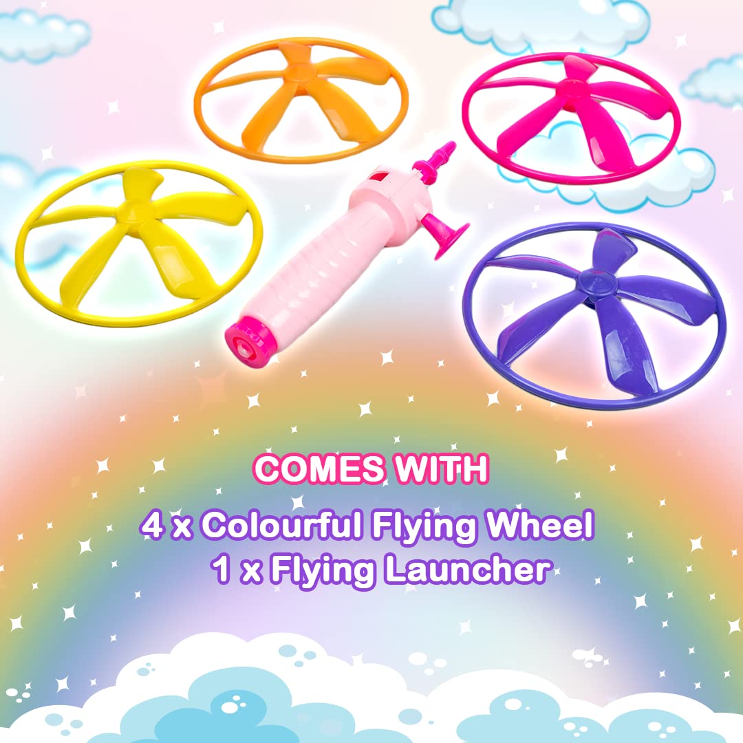 Arjoos | Flying Saucer Unicorn 3 in 1 Indoor & Outdoor Toy Can Be Played as Space Rocket, Sliding Wall & Spinning TOP for Kids