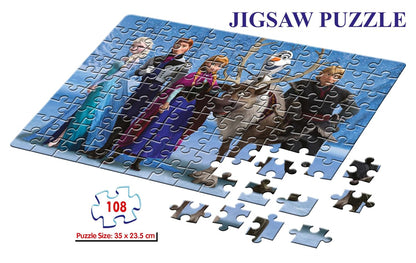 Arjoos | Disney Frozen Jigsaw Puzzle - 108 Pieces, Fun and Educational Puzzle for Kids | Perfect Gift for Frozen Fans, Ages 5+ | Return Gifts for Kids