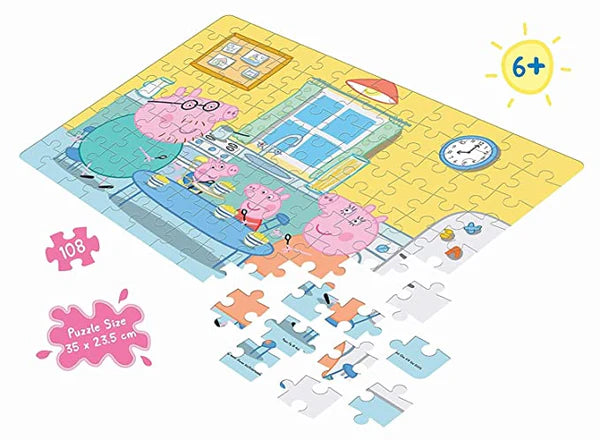 Arjoos | Frank Peppa Pig 108 Pc Jigsaw Puzzles | Jigsaw Puzzles For Kids | Birthday Gifts for Kids - Pack of 1