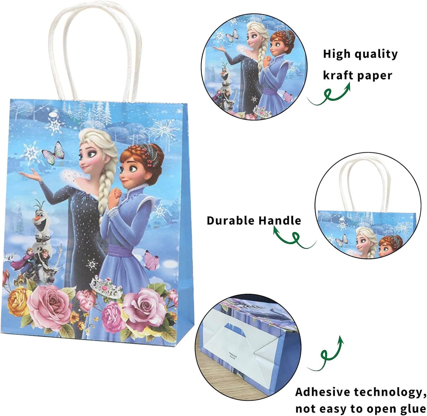 Arjoos | Frozen Birthday Party Gift Goody Bags (pack Of 12)