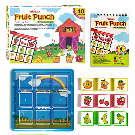 Arjoos | Fruit Punch Educational Board Games | 40 Challenges | A Clue Solving Mind Teaser Fun Game | Age-6 Years to Adults.