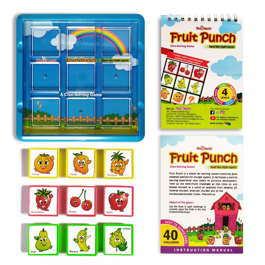 Arjoos | Fruit Punch Educational Board Games | 40 Challenges | A Clue Solving Mind Teaser Fun Game | Age-6 Years to Adults.