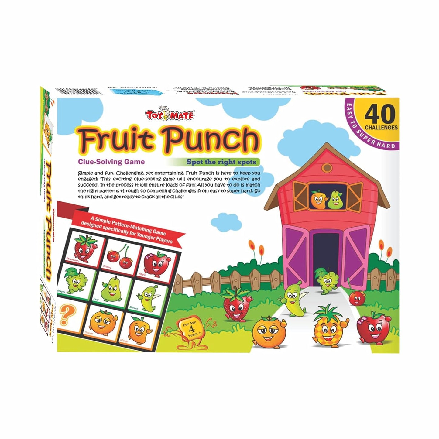 Arjoos | Fruit Punch Educational Board Games | 40 Challenges | A Clue Solving Mind Teaser Fun Game | Age-6 Years to Adults.