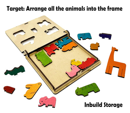 Arjoos | Funvention DIY Animal Puzzle Pocket Travel Game for Kids