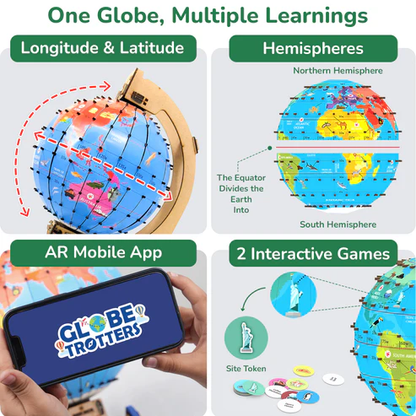 Arjoos | Globe Explorer I – AR-Based STEM Learning Toy for Kids, Interactive World Exploration | Ideal Gift for Boys & Girls | Birthday Gifts for Kids - Pack of 1