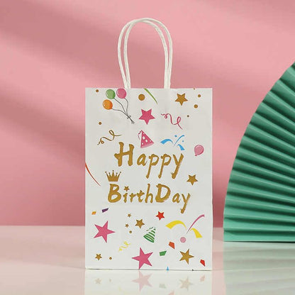 Arjoos | Happy Birthday Print Party Gift Goody Bags (pack Of 12)