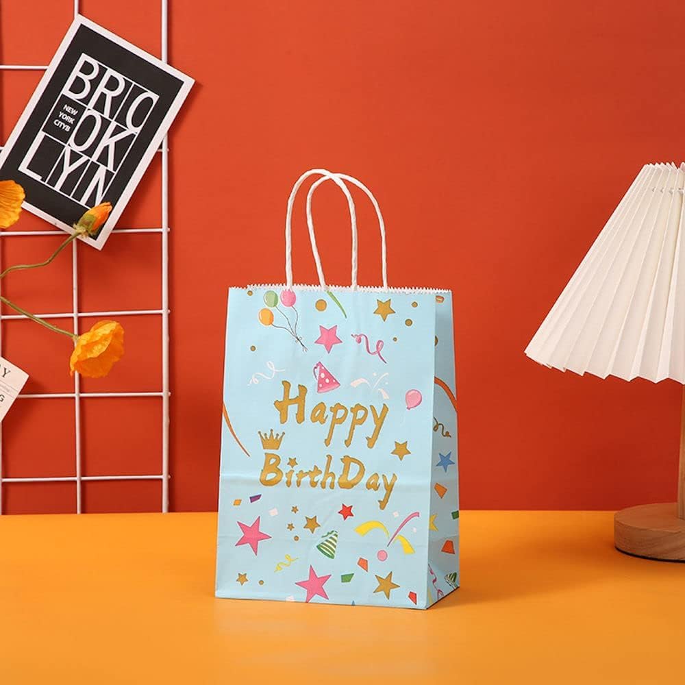 Arjoos | Happy Birthday Print Party Gift Goody Bags (pack Of 12)