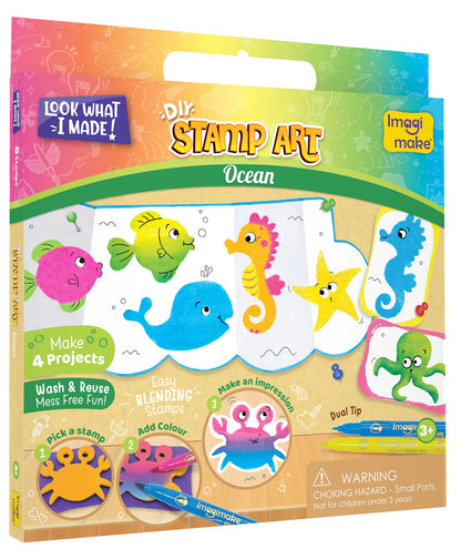 Arjoos | ImagiMake Ocean Stamp Art Kit - Color May Vary | Birthday Gifts for Kids - Pack of 1 - ( Ages - 3+ )