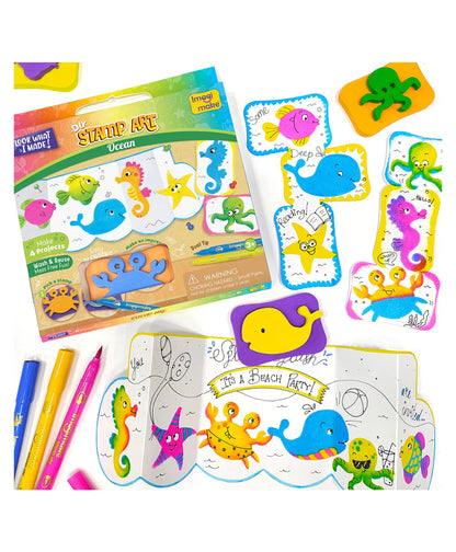 Arjoos | ImagiMake Ocean Stamp Art Kit - Color May Vary | Birthday Gifts for Kids - Pack of 1 - ( Ages - 3+ )