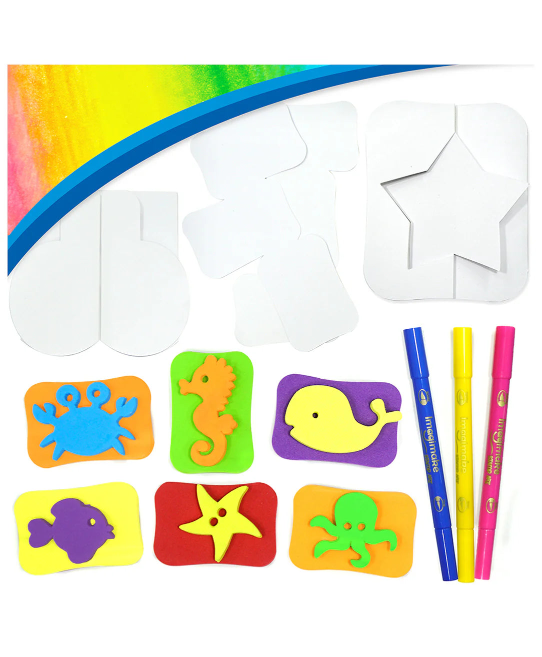 Arjoos | ImagiMake Ocean Stamp Art Kit - Color May Vary | Birthday Gifts for Kids - Pack of 1 - ( Ages - 3+ )