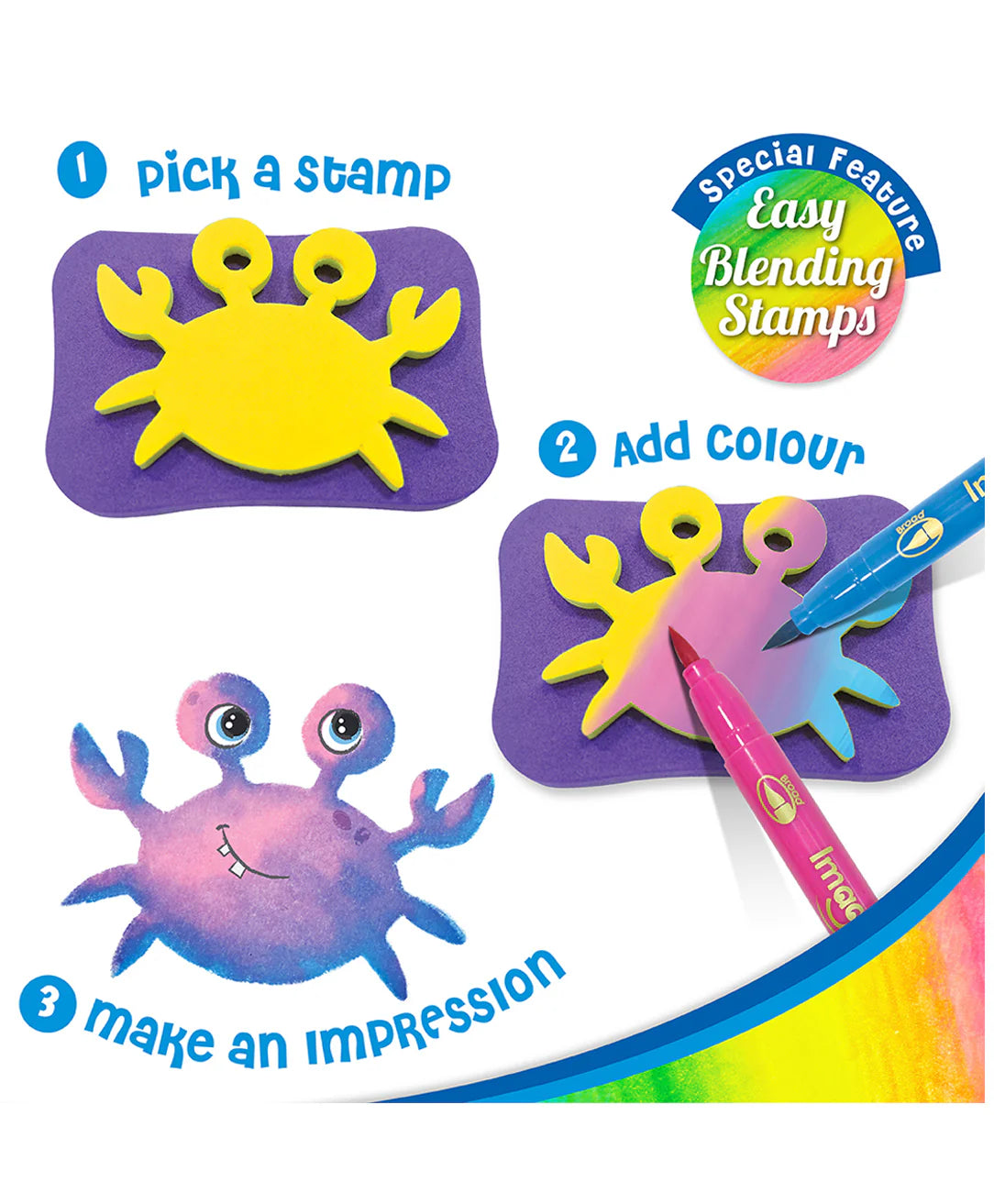 Arjoos | ImagiMake Ocean Stamp Art Kit - Color May Vary | Birthday Gifts for Kids - Pack of 1 - ( Ages - 3+ )