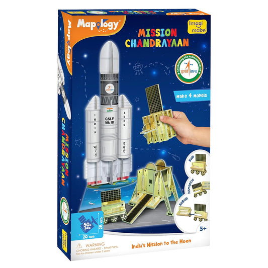 Arjoos | Imagimake Mapology Chandrayaan | Astronaut Toy   | Isro Rocket Model & Satellite |  3D Puzzles | Educational Toys For Kids | Ages 5+ .