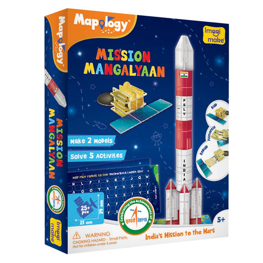 Arjoos |  Mapology Mission Mangalyaan | Astronaut Toy | Isro Rocket Model & Satellite |  3D Puzzles | Educational Toys For Kids | Gifts for 5 Year Old Boy & Girl Ages 5+ .