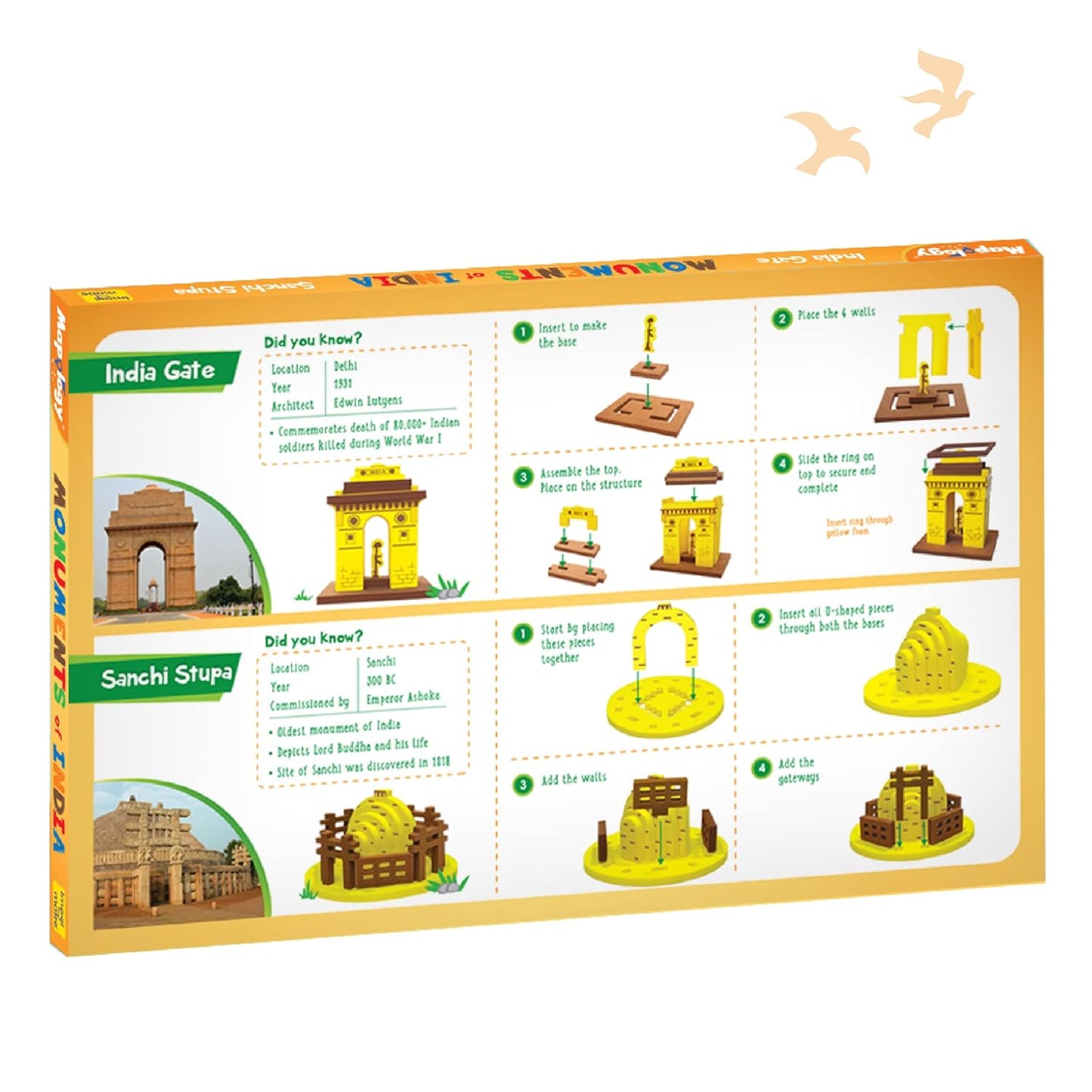 Arjoos | Imagimake Mapology Monuments Of India - Sanchi Stupa & India Gate - Construction Set