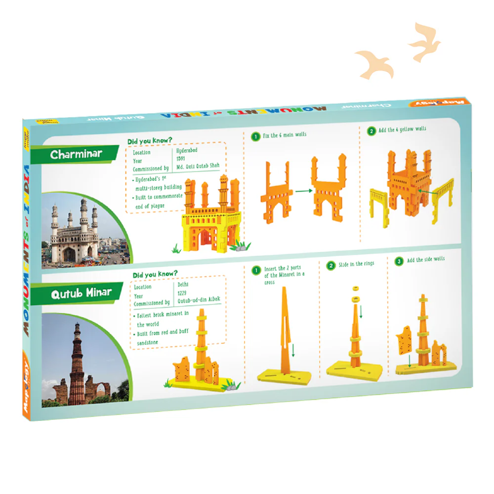 Arjoos | Imagimake - Mapology Monuments of India Charminar and Qutub Minar Construction Set