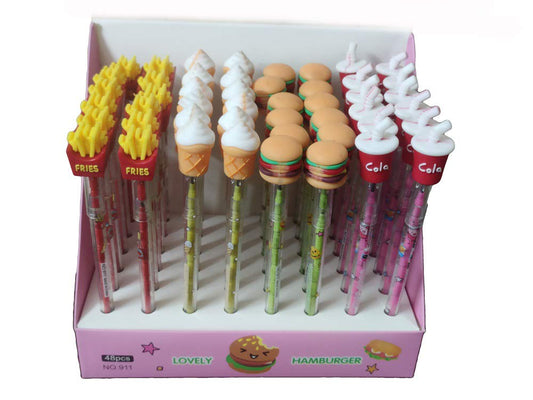 Arjoos | Junk Food Fancy Pencils Push Pencils for Kids  , ( Pack Of 12)