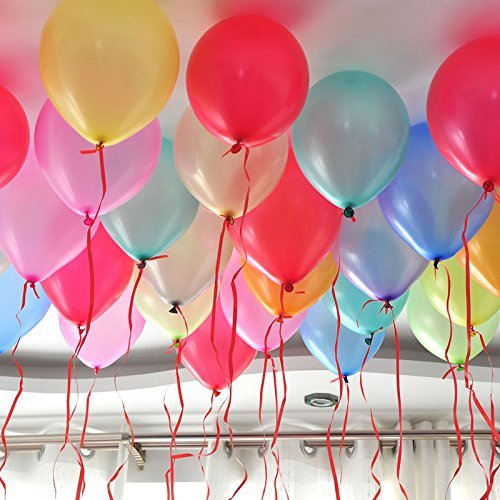 Arjoos  | Latex  Balloons for Birthday Decoration  , 9 inch Set of 100pcs ( Multicolour )