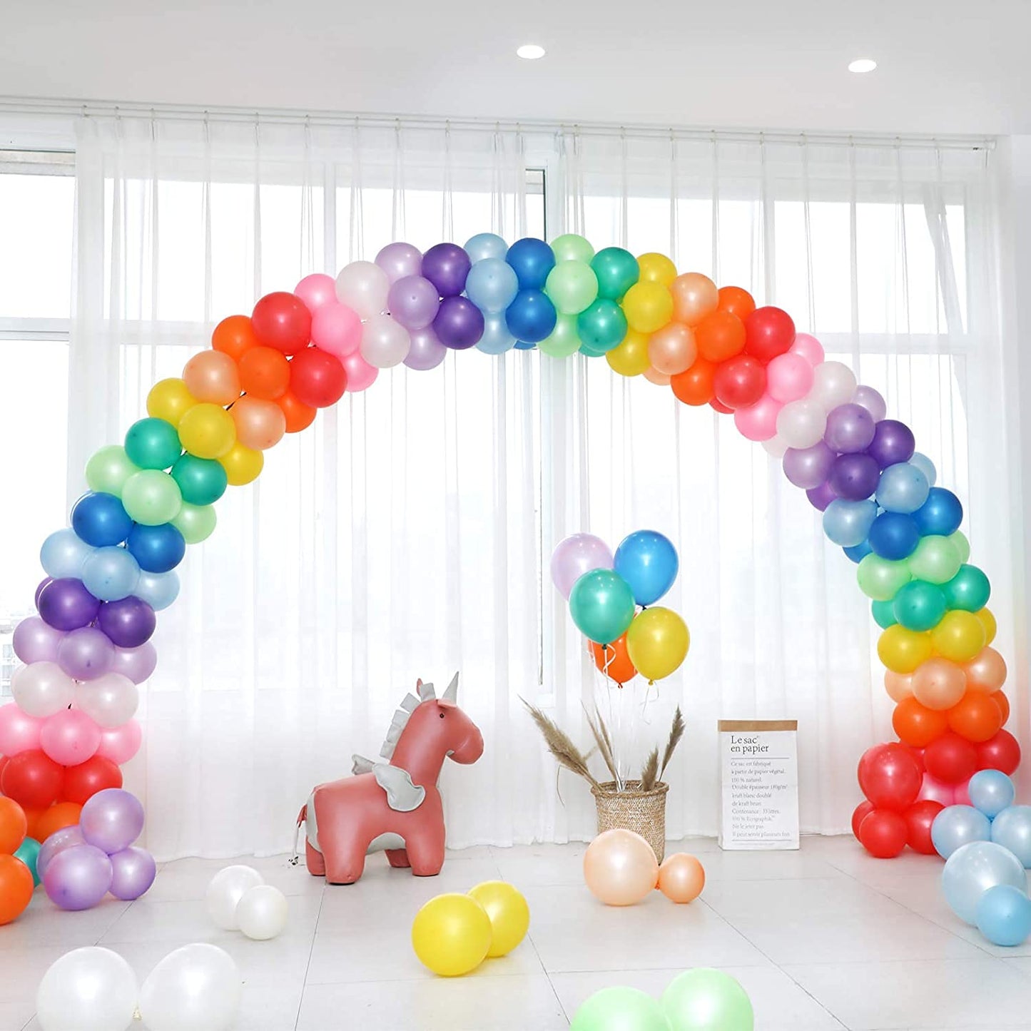 Arjoos  | Latex  Balloons for Birthday Decoration  , 9 inch Set of 100pcs ( Multicolour )