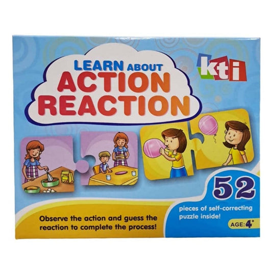 Arjoos | Learn About Action Reaction - Board Game | 52 Puzzles Pieces | Creative Educational Board Game | Kids for Age 4 Years Old and Above .