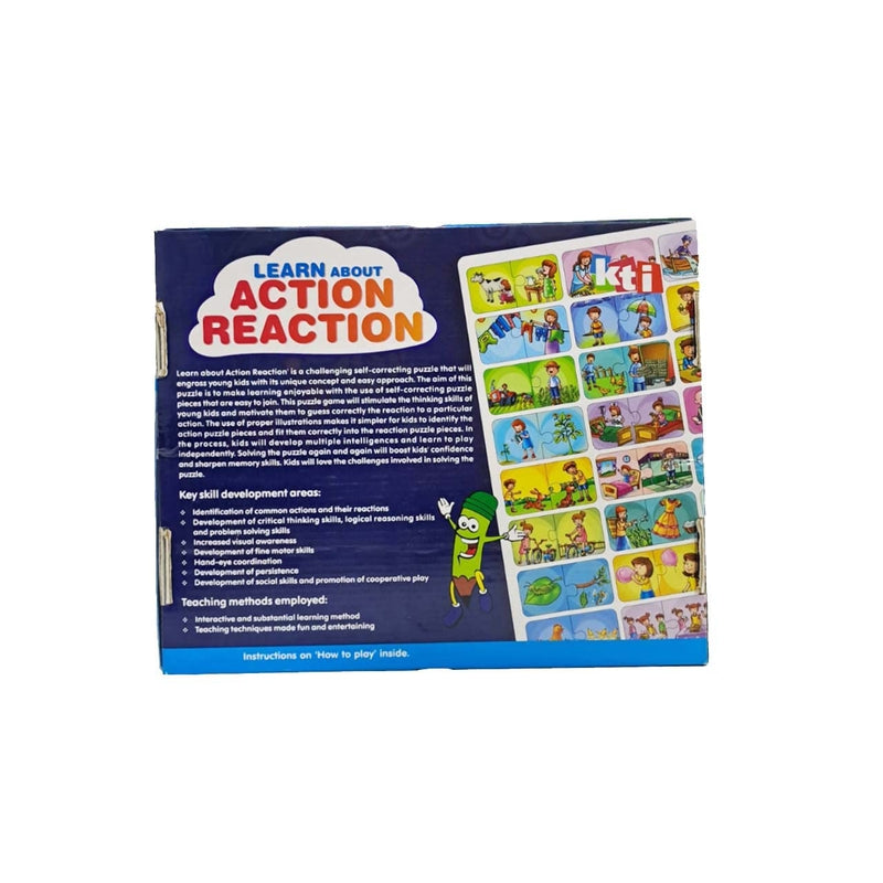 Arjoos | Learn About Action Reaction - Board Game | 52 Puzzles Pieces | Creative Educational Board Game | Kids for Age 4 Years Old and Above .