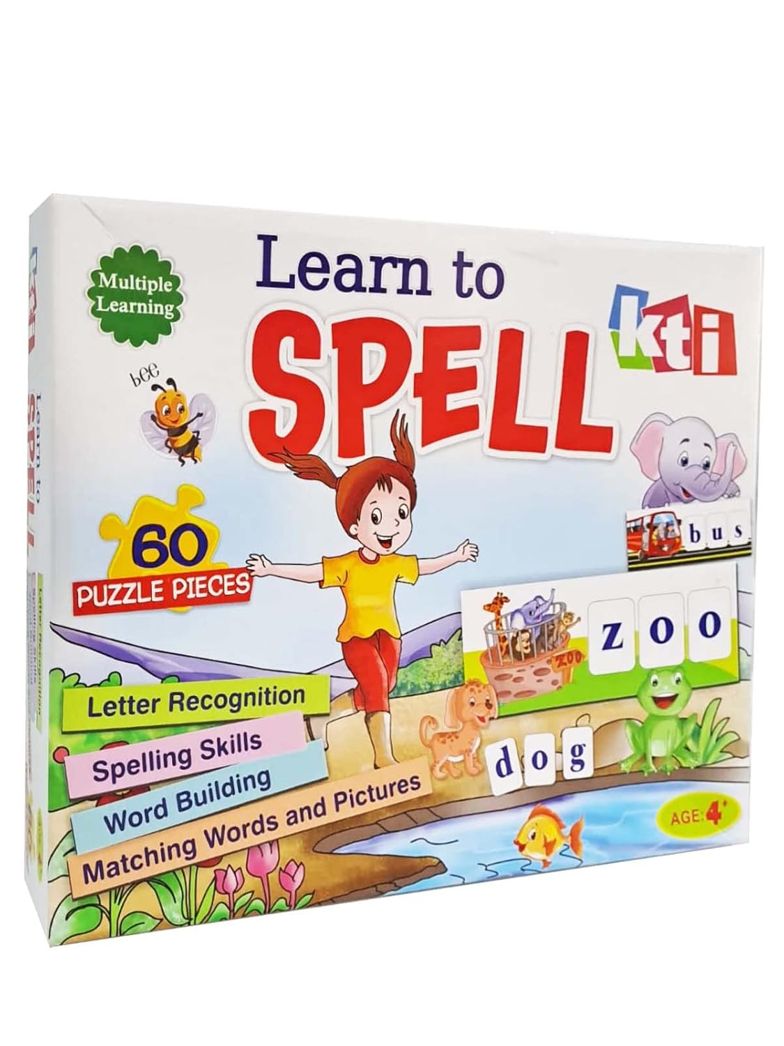 Arjoos | Learn to Spell - Board Game | 60 Puzzles Pieces | Early Learner Spelling Puzzles | Kids for Age 4 Years Old and Above .