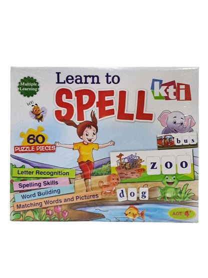 Arjoos | Learn to Spell - Board Game | 60 Puzzles Pieces | Early Learner Spelling Puzzles | Kids for Age 4 Years Old and Above .