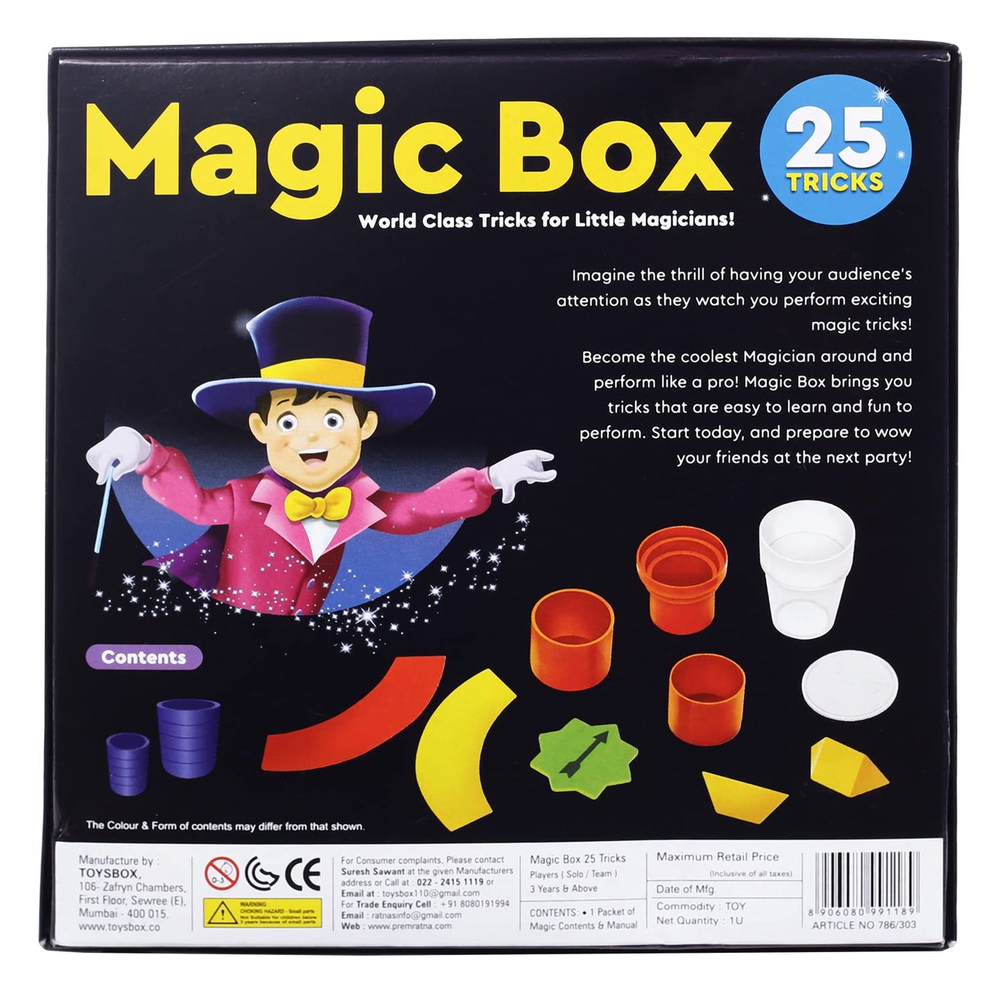 Arjoos | Magic Box 25 Tricks for Kids | Magic Tricks Party Game Fun Gag Toy, Present Birthday Toy for Boy, Girl, Multi Color