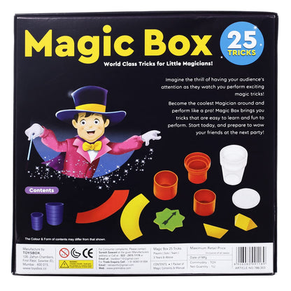 Arjoos | Magic Box 25 Tricks for Kids | Magic Tricks Party Game Fun Gag Toy, Present Birthday Toy for Boy, Girl, Multi Color