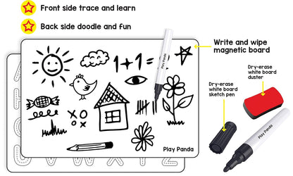 Arjoos | Magnetic Learn to Write Numbers | 30 Number Magnets | Dry Erase Sketch Pen and Duster | Includes Write and Wipe Magnetic Board .