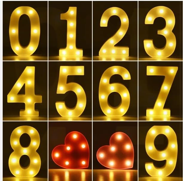 Arjoos |  Marquee Number Alphabet LED Light for Room Decors | Decorations Led Letter Lights | Kids Room Decorations Items