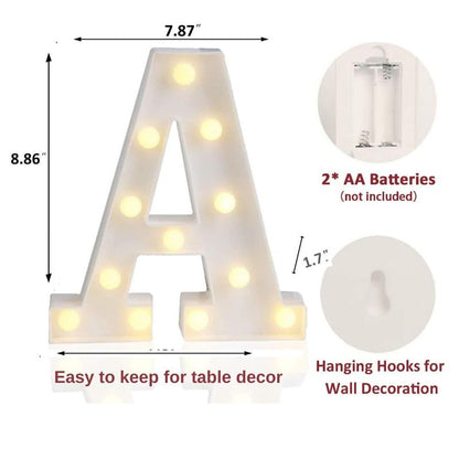 Arjoos |  Marquee Number Alphabet LED Light for Room Decors | Decorations Led Letter Lights | Kids Room Decorations Items