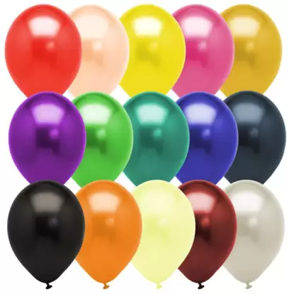 Arjoos | Metallic Balloons for Birthday Decoration,10inch Set of 100pcs ( Multicolour )