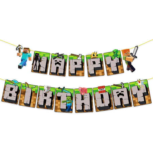 Arjoos |  Minecraft Theme Birthday Decoration And Party Supplies