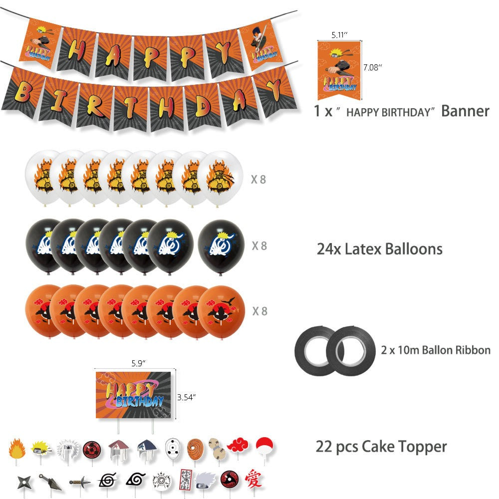 Arjoos | Naruto Theme Birthday Decoration And Party Supplies ( Pack Of 36 )