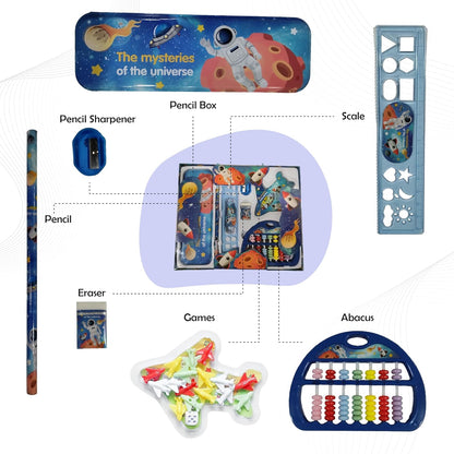 Arjoos Space Theme Abacus Set And Stationery Kit for Kids Boys Girls Return Gift