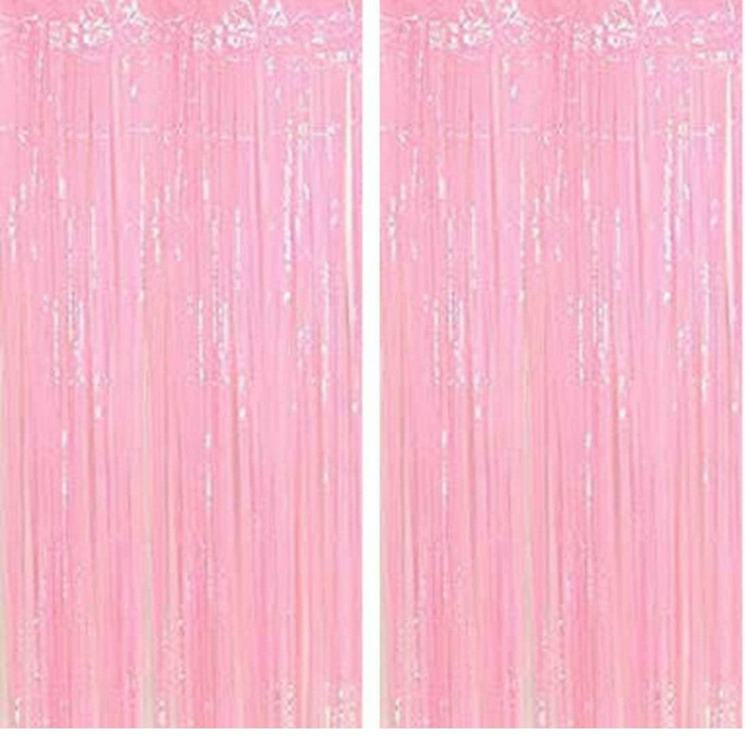 Arjoos | Pastel Big Foil Curtain Backdrop Tinsel Foil Fringes Curtain for Birthday Decoration Pack Of 1 (Size of 3F x 6 F)