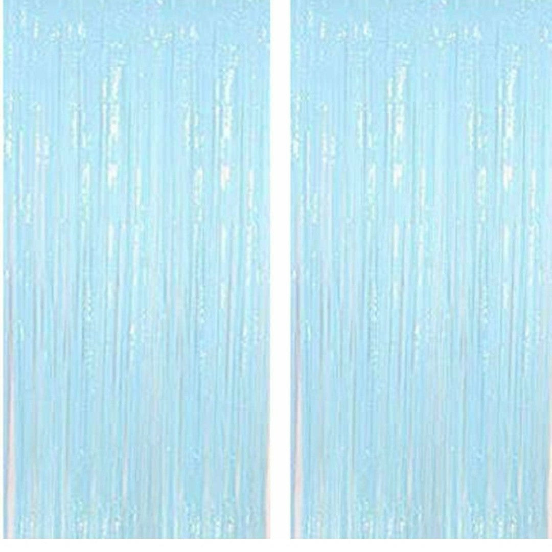 Arjoos | Pastel Big Foil Curtain Backdrop Tinsel Foil Fringes Curtain for Birthday Decoration Pack Of 1 (Size of 3F x 6 F)