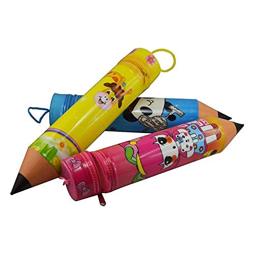 Arjoos | Pencil Shape Pouches for Boys & Girls|Birthday Return Gifts for Kids (Pack of 6)