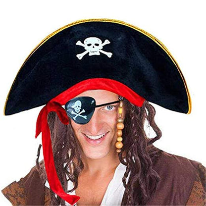 Arjoos | Pirate cap hat for kids and adults Pirate Accessories Funny Party Hat for Caribbean Dress costume with Eye patch