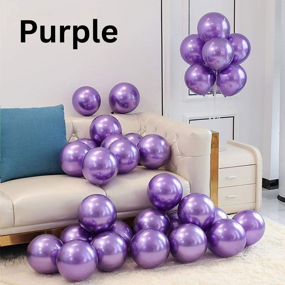 Arjoos | Metallic Balloons for Birthday Decoration,10inch Set of  25pcs ( Multicolour )