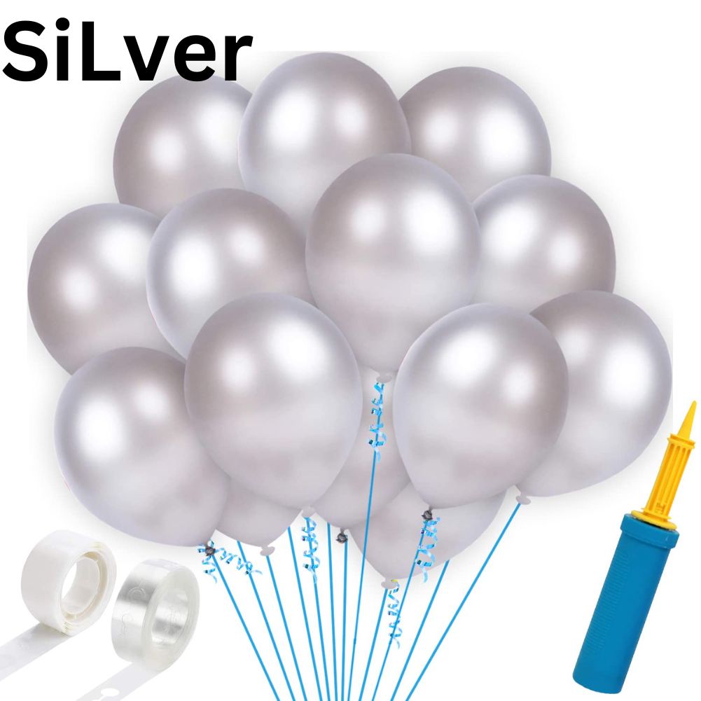 Arjoos | Metallic Balloons for Birthday Decoration,10inch Set of 100pcs ( Multicolour )