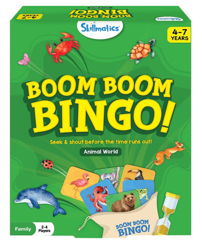 Arjoos | Skillmatics Animal World Boom Boom Bingo Board Game | Preschool Board Game  | Gifts for Boys & Girls - Ages ( 4 -7 yrs )